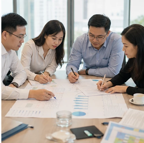 Học viên thực hành tại bàn